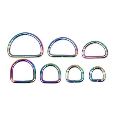 China Pet Collar and Leash\DIY\Bags Shape Hardware Colorful Ring Buckle Rainbows Semicircular D Ring For Bags Purse Chain Accessories à venda