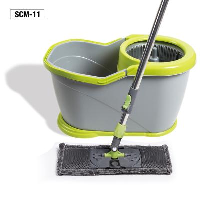 China Household Durable Hot Hands Free Rotate 360 ​​Easy Dry Wet Use Microfiber Cleaning Mop Flat Bucket Set Flat Magic Mop for sale