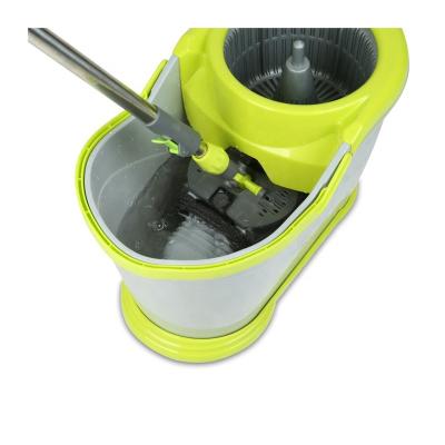 China 2 Mopheads Viable High Quality Squeeze Bucket Dry Tool Microfiber Flat Head With Pole Fiber Mop for sale