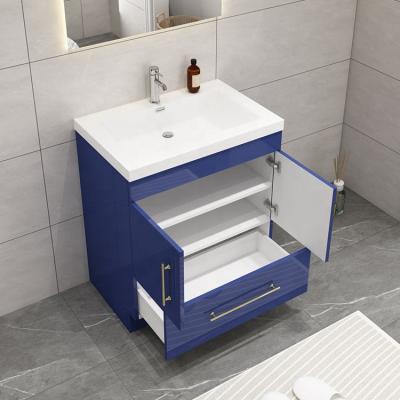 China 2021 Waterproof Australia Modern Commercial Bathroom Vanity Cabinet With Sink for sale