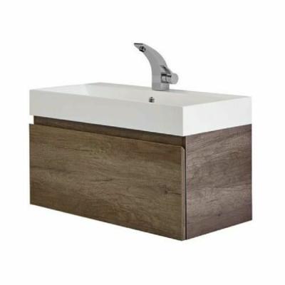 China 2021 waterproof wood grain bathroom vanity set for sale