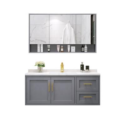 China Waterproof Classic Wooden Bathroom Cabinet Vanity for sale