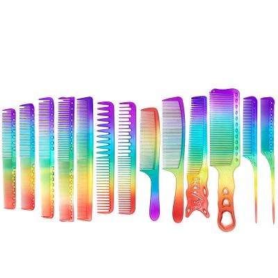 China Fashionable appearance high quality straight hair comb professional hairdressing Barber Hair Plastic Comb For Barber Hair Cutting rainbow styles salon for sale