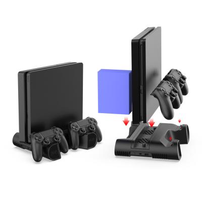 China PS4 Cooling Stand Game Console Vertical Stand Cooling Base with Controller Charger Dock and Game Storage Stand for Playstation 4 pro PS4 Slim for sale