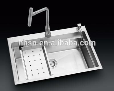 China Without Faucet HHSN Topmount Drop Down 304 Stainless Steel Kitchen Sink for sale