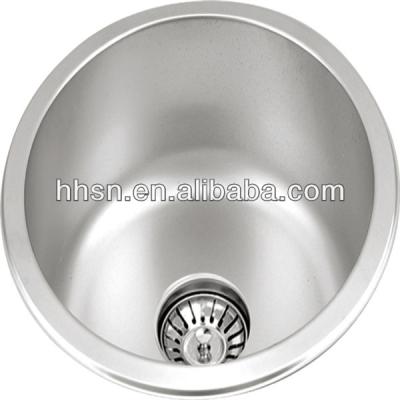 China High Quality Without Faucet HHSN 304 SS Single Drainer Kitchen Sink Round Shape for sale