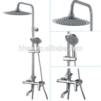 China Thermostatic Modern Bathroom Faucets HHSN HH124130A Round Rain Shower System Handshower Set Brushed Nickel for sale