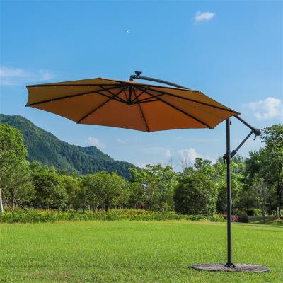 China Waterproof Outdoor Beach Umbrella Patio Umbrella Garden Umbrella 8 Bone Banana Umbrella With Led Light for sale