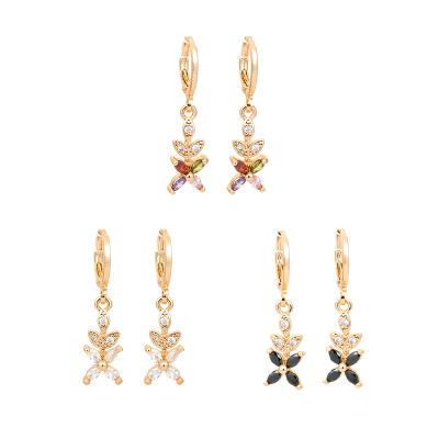 China CLASSIC Custom Luxury Drop Earrings For Women, 2021 Fashion Jewelry Gold Plated Aretes Butterfly Drop Earrings for sale