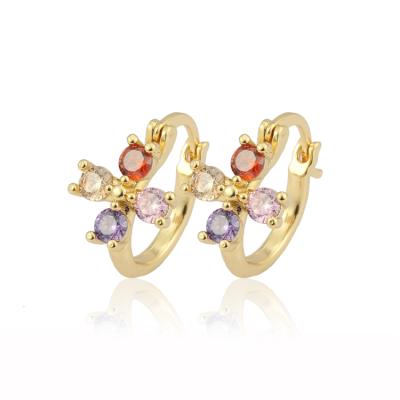 China 2020 CLASSIC Women's Fashion Simple Stud Earrings Zirconia Stone Huggies Earrings for sale