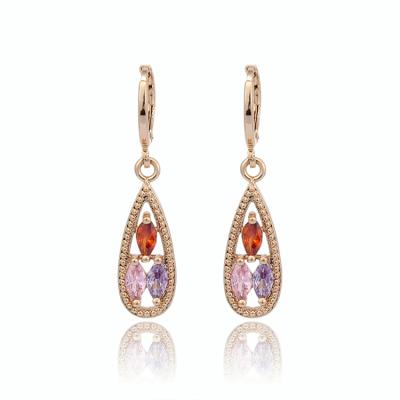 China CLASSIC Elegant Diamond Drop Earring , Jewelry Set 2019 Gold Plated Indian Drop Earring for sale