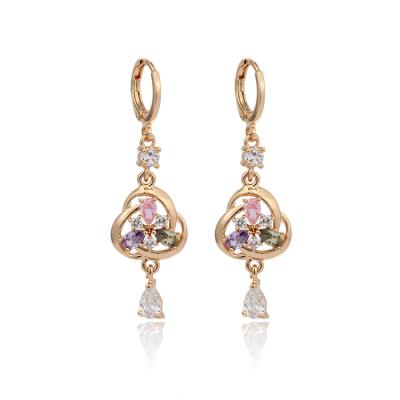 China CLASSIC Vintage Multi Color Gold Gemstone CZ Earring for sale