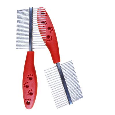 China Pet Cat and Dog Comb Double-Row Stocked Plastic Comb, Pet Needle Comb, Row Comb Dog Comb for sale