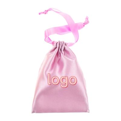 China Drawsting New Fashion Custom Printed Luxury Pink Silk Satin Bag Jewelry Pouch for sale