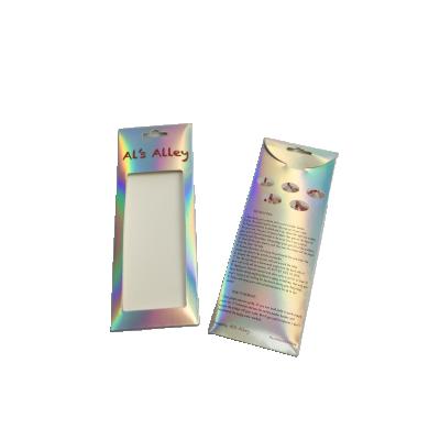 China Recycled Materials Factory Price Custom Logo Nail Polish Holographic Kraft Paper Envelope With Window for sale