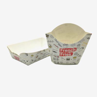 China Recycled Materials Customized French Fries Disposable French Fries Paper Box Takeaway Quick Food Packaging for sale