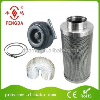 China aluminum / pvc hydroponic ventilation kit for grow tent / built - in fan , carbon filter for sale