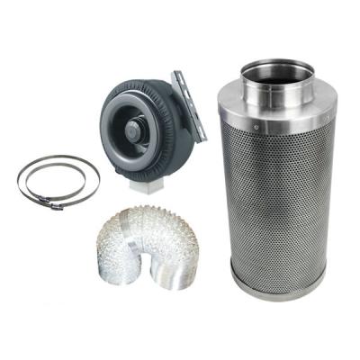 China Aluminum / PVC Grow Tent Ventilation System 6 Inch Combo Fan Filter Kit for sale