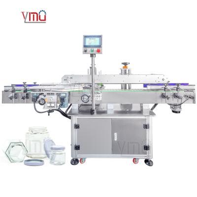 Cina YIMU YM610 Nuova bottiglia completamente automatica tre quattro lati avvolgono intorno macchine di etichettatura per vasetti esagonali di marmellata di vetro spezia in vendita