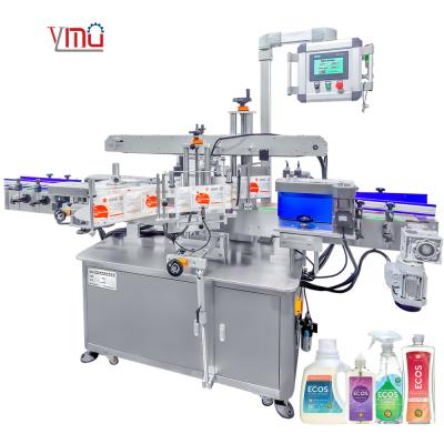 China YM620 Automatic Square Bottles Label Applicator Jerry Can F-Styel Jugs Two Heads Labeling Machine for sale