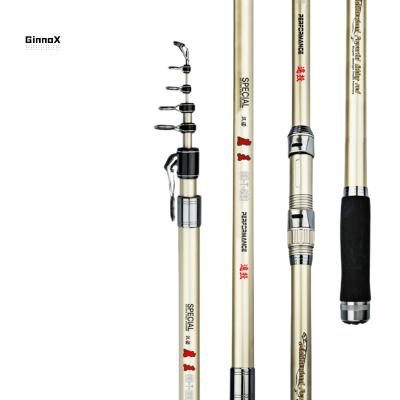 China Carbon 3.9m, 4.2m, 4.5m 4 Section SIC Guide Sea Wholesale Seawater Surfcasting Telescopic Fishing Rod for sale