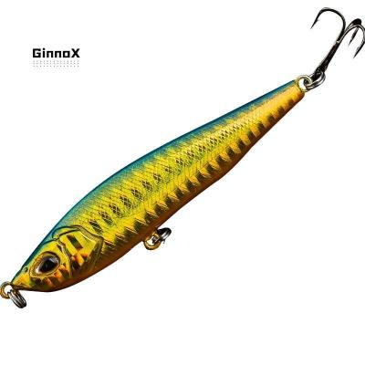 China Wholesale ABS Ginnox Saltwater Bass Trout Walleye 80mm Surfcasting 16gSinking Fishing Lure Artificial Hard Plastic Freshwater Pencil for sale