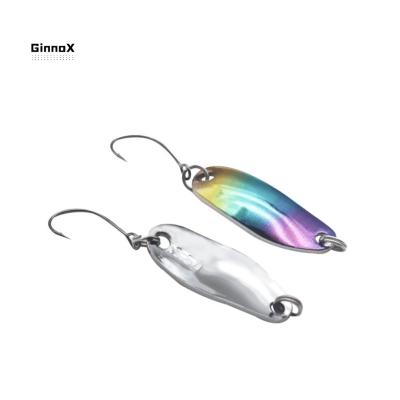 China GINNOX Wholesale Metal Artificial Hard Metal Saltwater Bass Trout Walleye Crappie Spoon Fishing Lure for sale