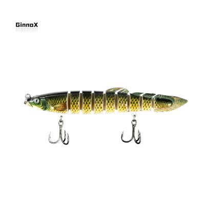 China Wholesale ABS Ginnox Plastic Saltwater Bass Trout Pike Rocking Moving Hard Plastic Freshwater Loach Joined Swimbait Surfcasting Fishing Lure for sale