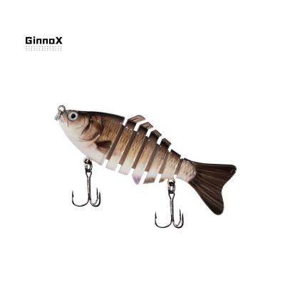 China Wholesale Plastic Hard Plastic Freshwater Saltwater Bass Trout Pike Rocking Moving ABS Ginnox Jointed Swimbait Surfcasting Fishing Lure for sale