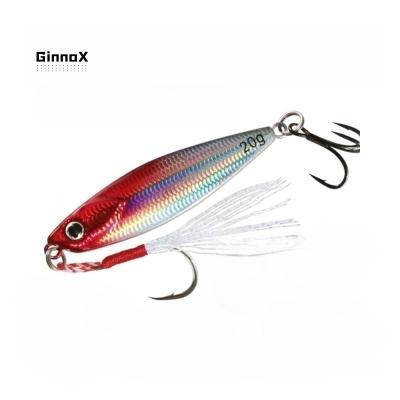 China Wholesale Fast Lead Ginnox Metal Surf 7g 10g 15g 20g Long Sinker Hard Saltwater Freshwater Casting BKK Hooks Casting Fishing Lure for sale