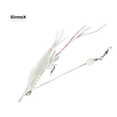 China Wholesale Ginnox Silicone Freshwater Saltwater Luminous Bass Trout Pike Silicone Shrimp Bait Baits Soft Fishing Lure for sale