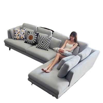 China Contemporary Fabric Convertible L Modern Sectional Couch Sofa Corner Velvet Left Facing Chaise White for sale