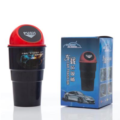 China Mini viable storage trash can for car circular waste bin car trash can logo customization for sale