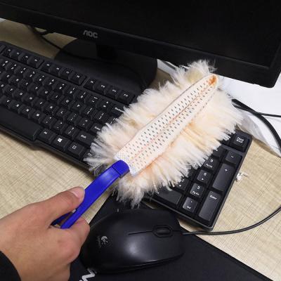 China Superb Absorbs Dust Cleaning Cloth With Handle Polyester Fiber Dusting Brush China Manufacture Factory Convenient BSCI Household Cloths for sale