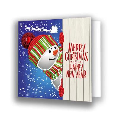 China Special Handmade Diy Diamond Painting Christmas Greeting Cards Cartoon Merry Writing Your Own Greetings for sale