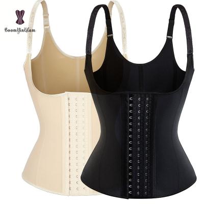 China Antibacterial Black Ivory Color Women's Latex Columbia Belt Fajas Fitness Body Shapers Vest Waist Trainer 9 Steel Rods Full for sale