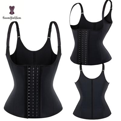 China Antibacterial Diet Trainer Women Steel Bone Latex Corset Vest Colombia Label 9 or 25 Waist Belt for Weight Loss for sale