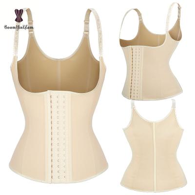 China Antibacterial Black Ivory Color 9 Flies Latex Corselet Women Shapers Fajas Slimming Body Shaping Vest With Modeling Straps for sale