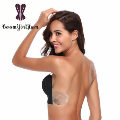 China Antibacterial Black Beige Women's Smooth Seamless Underwire Invisible Strapless Bra for sale