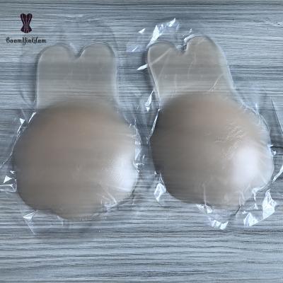 China 2019 Hot Sales Antibacterial Rabbit Ear Shape Invisible Breast Lift Strapless Bra Cover 1 Pairs Silicone Adhesive Bra for sale