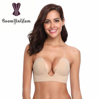 China Wholesale Fashion/Nudity Antibacterial Design Black Lift Up Breast Lift Silicone Self Adhesive Bra For Dress Gown for sale