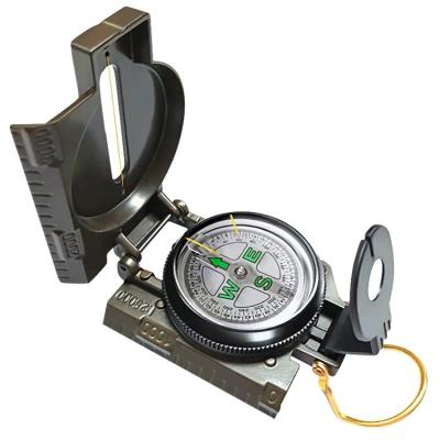 China US Scale Eco-friendly Folding Aluminum Alloy Magnifier Lanyard Army Green Examining Compass for sale