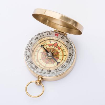 China Exquisite Outdoor Camping Pocket Compass Watch Eco-friendly Gold Color Supplies Circle With Luminous for sale