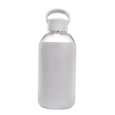 China Sustainable SARTLII Eco Stylish Portable Premium Blank Rubber Transparent Water Bottle Glass With Silicone Sleeve Custom Logo for sale