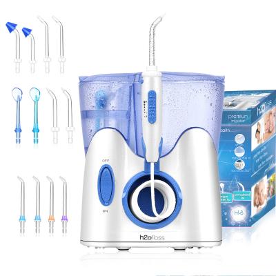 China Electric Oral Hygiene Flosser Oral Hygiene Flosser Cleaner 800ml Water Flosser H2ofloss hf-9 Irrigator 12 Waterproof IPX7 Flossing Tips Oral Dental Water IPX7 for sale