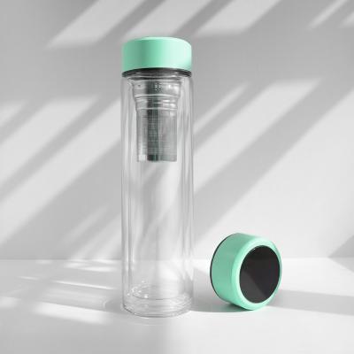 China Sustainable Intelligent Dual LED Glass Water Bottle With Temperature Display 500ml for sale