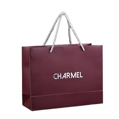 China Custom Customized Logo Design Paper Shopping Bag Luxury Gift Bag Packaging Paper Bag With Ribbon Handle for sale