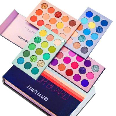 China Colorful Moisturizer Beauty Glazed Eyeshadow Palette Shimmer Highlighter Bar Shimmer Make Up Pigment Matte Eye Shadow Pallete for sale