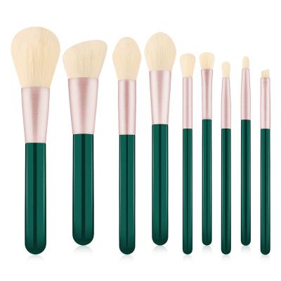 China Angular Blush 9 PCS Makeup Set Brush Foundation Professional Eyeshadow Blush Powder Blend Makeup Brushes Highlighter Bar Cosmetic Brush for sale