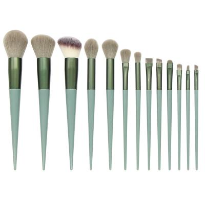 China Angular Blush 13pcs Synthetic Fiber Powder Foundation Custom Wholesale High Quality Eyebrow Makeup Brush Set for sale